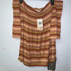 NWT Striped off the Shoulder Shirt